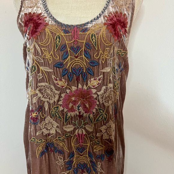 Johnny Was Simona Embroidered Velvet Tank Dress - Picture 2 of 6